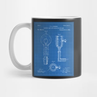 Light Bulb Patent - Edison Invention Industrial Design Art - Blueprint Mug